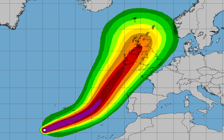 Orkánt és nyarat hoz a Brit-szigetekre Ophelia